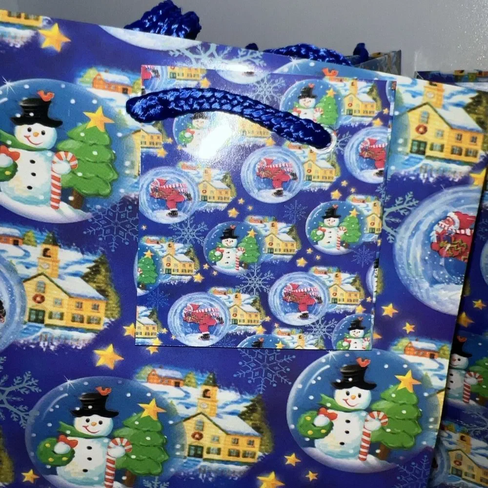 12 Pack Christmas Treat Bags Cute Patterns with Gift Tags‎ for Christmas Holiday